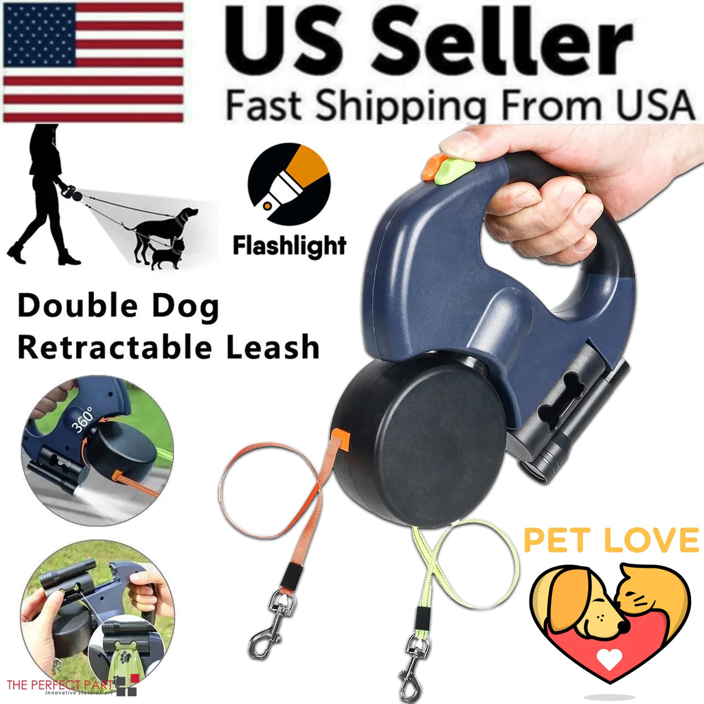 Double Dog Walking Leash