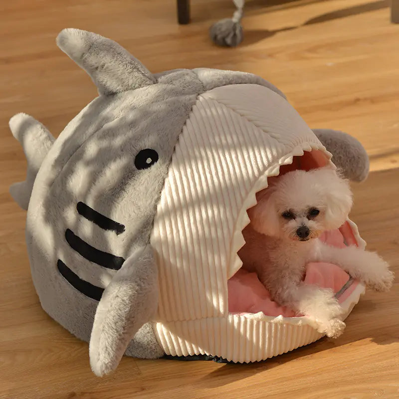 Shark-Shaped Pet Bed for Cats and Dogs