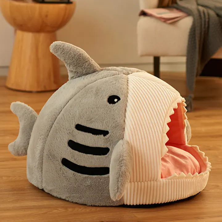 Shark-Shaped Pet Bed for Cats and Dogs