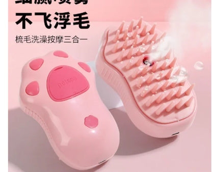 3-in-1 Cat & Dog Steam Brush for Grooming and Cleaning