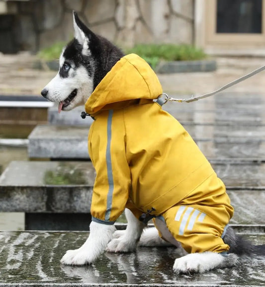 PupShield Yellow Raincoat with Hood & Leash Hole